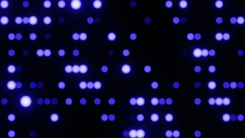 Horizontal blurred bokeh circles. 3d render of blurred circles in blue on bla Stock Illustration