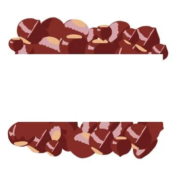 Horizontal border with chestnut. Stock Illustration