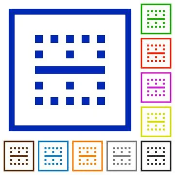 Horizontal border flat framed icons Stock Illustration