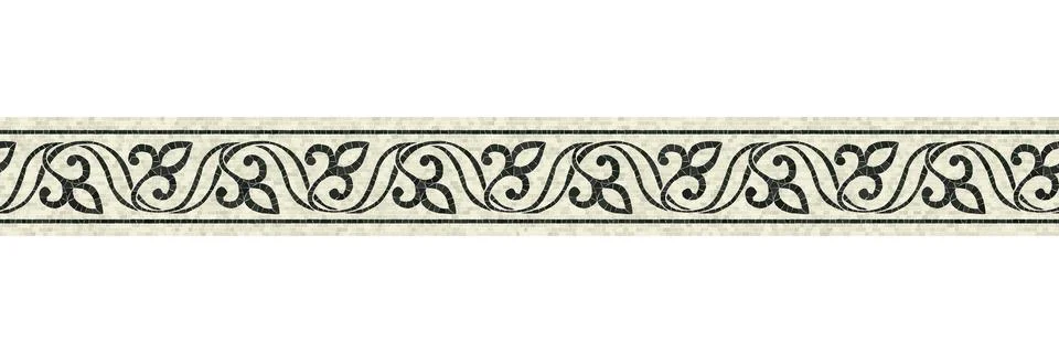Horizontal border mosaic tiles, vector pattern Stock Illustration