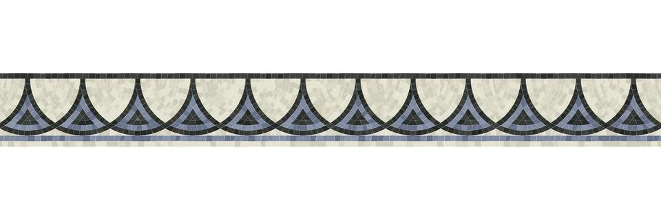 Horizontal border mosaic tiles, vector pattern Illustrazione stock