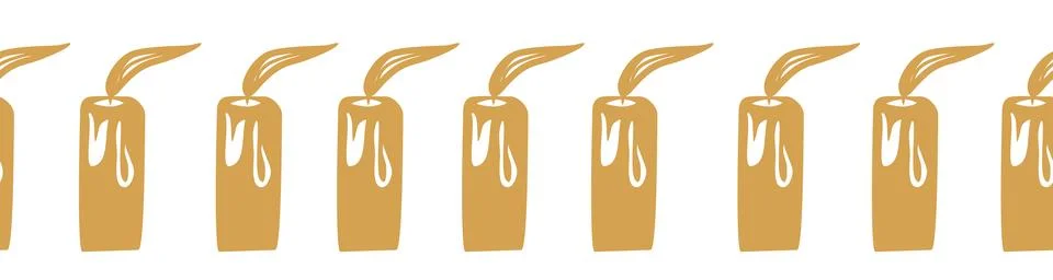 Horizontal border, set Magic and heavens seamless pattern, with magical ele.. Stock Illustration