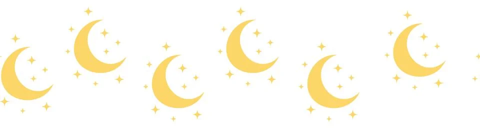 Horizontal border, set Magic and heavens seamless pattern, with magical ele.. イラスト素材