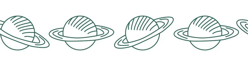 Horizontal border, set Magic and heavens seamless pattern, with magical ele.. Stock Illustration