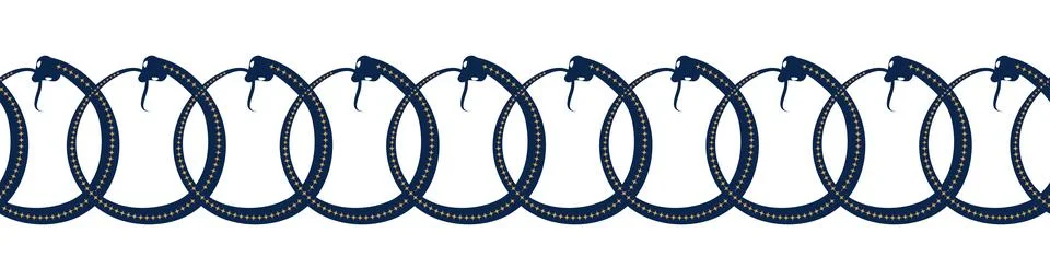 Horizontal border, set Magic and heavens seamless pattern, with magical ele.. Illustrazione stock