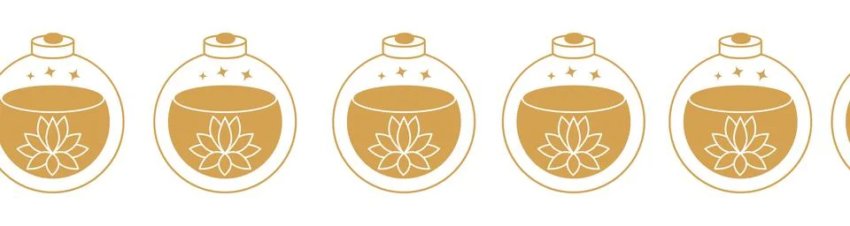 Horizontal border, set Magic and heavens seamless pattern, with magical ele.. Illustrazione stock