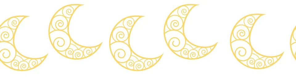 Horizontal border, set Magic and heavens seamless pattern, with magical eleme Stock Illustration