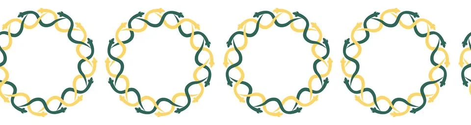 Horizontal border, set Magic and heavens seamless pattern, with magical eleme Illustrazione stock