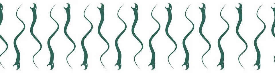 Horizontal border, set Magic and heavens seamless pattern, with magical eleme Stock Illustration