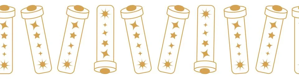 Horizontal border, set Magic and heavens seamless pattern, with magical eleme Illustrazione stock