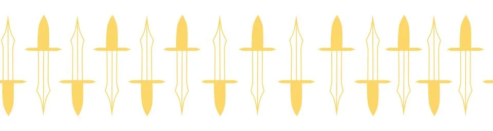 Horizontal border, set Magic and heavens seamless pattern, with magical eleme Ilustração Stock