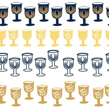 Horizontal border, set Magic and heavens seamless pattern, with magical ele.. Ilustração Stock