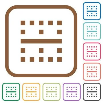 Horizontal border simple icons Stock Illustration