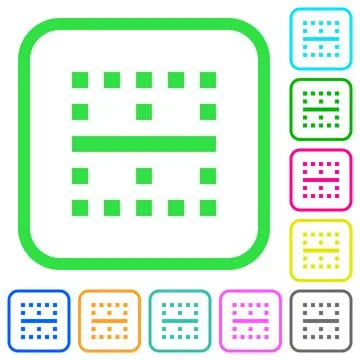 Horizontal border vivid colored flat icons Stock Illustration