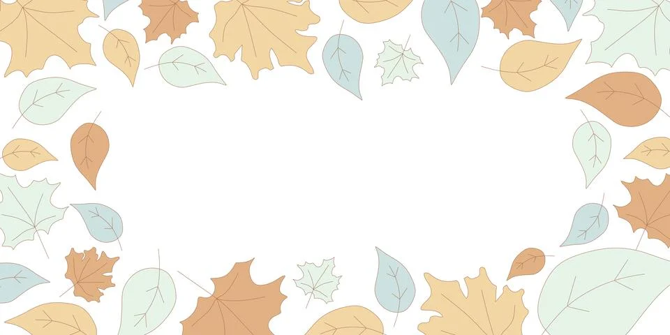 Horizontal botany Linear Frame with Copy space.  Stock Illustration