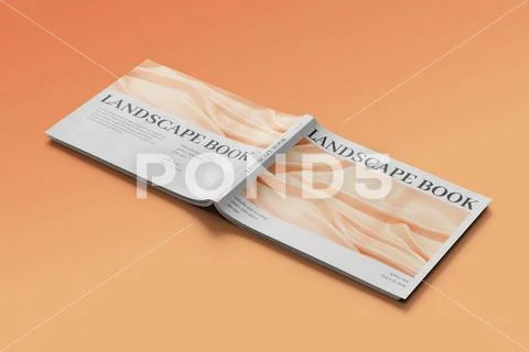 Horizontal brand book cover mockup studio shot Plantilla PSD