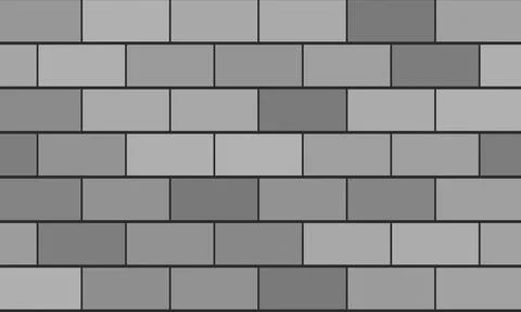 Horizontal Brick wall of gray bricks of different colors. 3D Rendering and Ve Stock Illustration