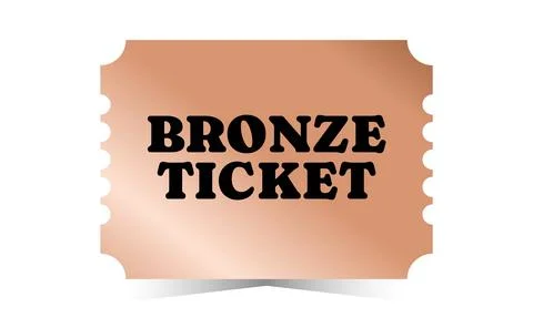 Horizontal bronze ticket template. Cinema, theater, casino, concert, opera,.. Stock-Illustration