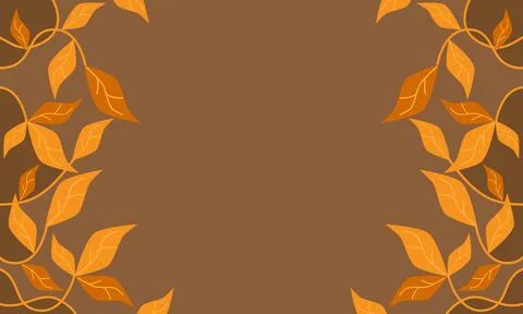 Horizontal brown background frame vector with autumn Stock Illustration
