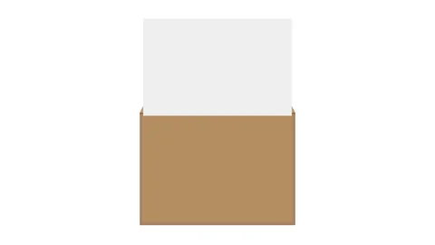 Horizontal brown envelope open close animation with blank white paper reveal. Stock Footage 336632428