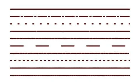 Horizontal brown line patterns with rounded caps and edges Stock Illustration