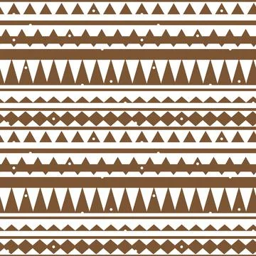 Horizontal Brown white vector monochrome abstract geometric seamless border p Stock Illustration