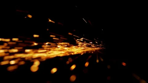 Horizontal bundle of glowing sparks on a black background Stock Footage 91396877
