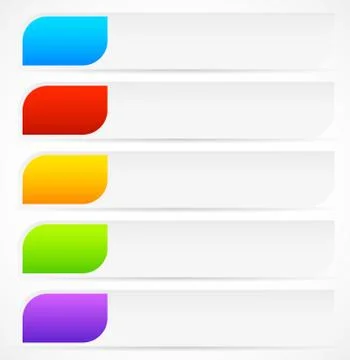 Horizontal Button, Banner Backgrounds with Colorful Inserts Ilustración de archivo