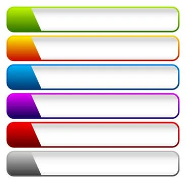 Horizontal buttons with blank space, rounded colorful button, banner backgrou Ilustración de archivo