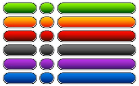 Horizontal buttons with blank space, rounded colorful button, banner backgrou Ilustración de archivo