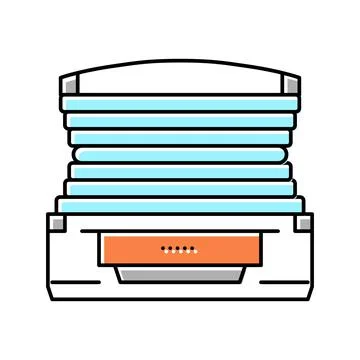 Horizontal cabin open solarium electronic equipment color icon vector Stock Illustration