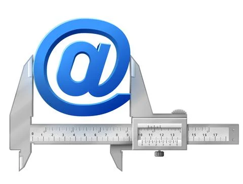 Horizontal caliper measures mail symbol Stock Illustration