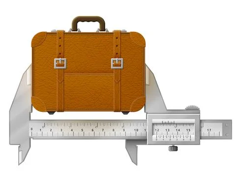 Horizontal caliper measures suitcase Stock Illustration
