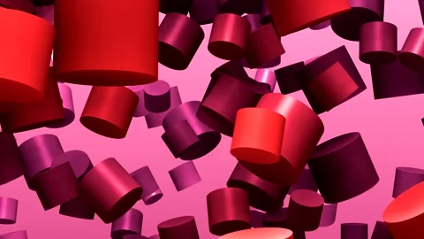 Horizontal camera pan animation with parallax effect showcasing cylinder shapes Vídeo Stock 312774362