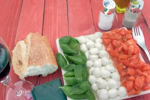 Horizontal caprese left up Stock Photos