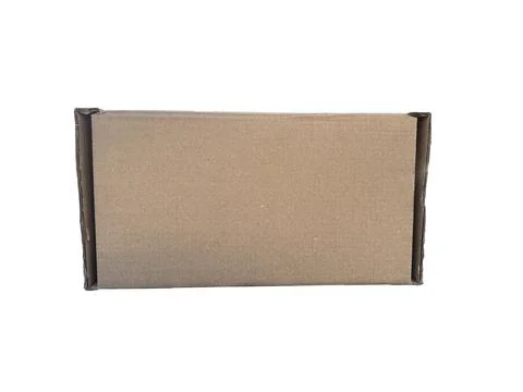 Horizontal cardboard box on transparent background ready for use Stock Photos