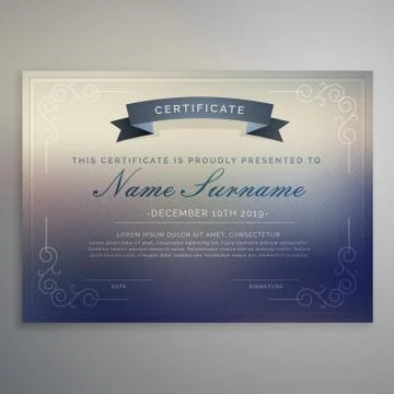 Horizontal certificate template design Stock Illustration