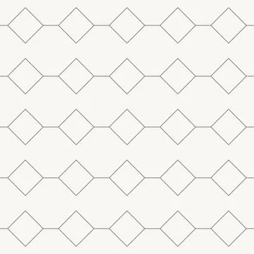Horizontal chain of diamond shapes seamless pattern in minimal line design Stock Illustration