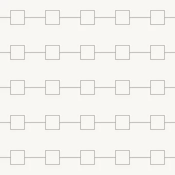 Horizontal chain of square nodes seamless pattern in minimal line design Stock Illustration