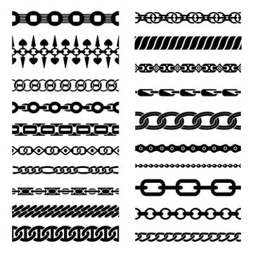 Horizontal Chains Collection Illustrazione stock