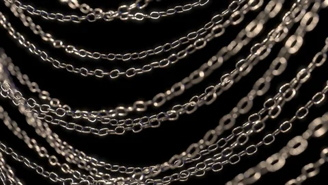 Horizontal Chains Isolated On Black Background Vidéo 120363454