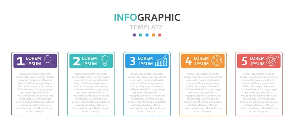 Horizontal chart for business presentations that is commonly with steps. Stock Illustration