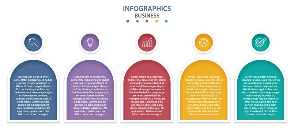 Horizontal chart for business presentations that is commonly with steps. Stock Illustration