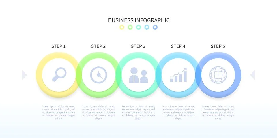 Horizontal chart for business presentations. Stock Illustration