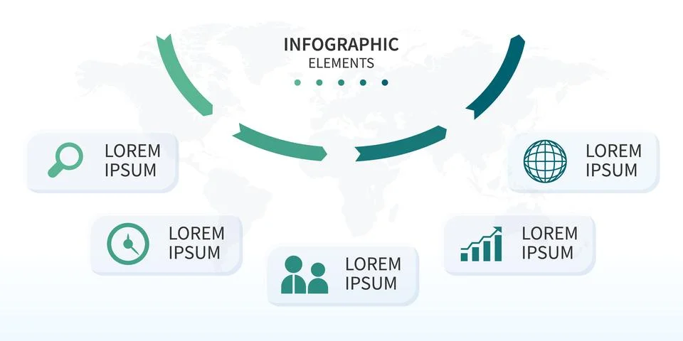 Horizontal chart for business presentations. Illustrazione stock