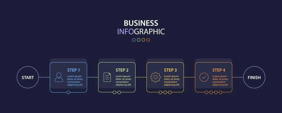Horizontal chart for business presentations. Stock Illustration