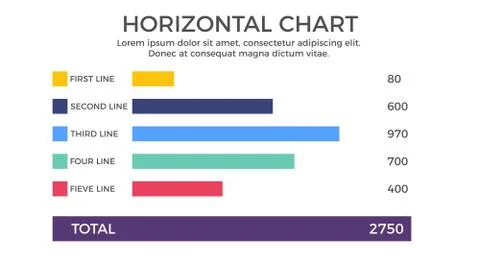 Horizontal Chart Infographic Element 스톡 일러스트