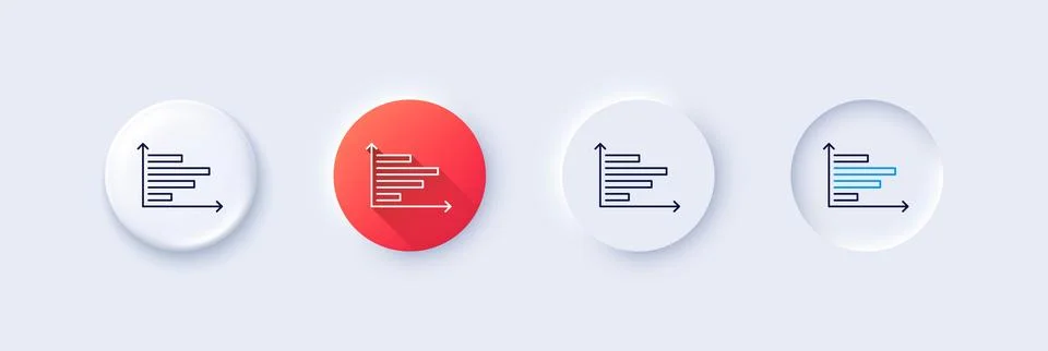 Horizontal chart line icon. Column graph sign. Line icons. Vector Stock Illustration