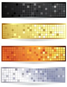 Horizontal checkered banner Stock Illustration