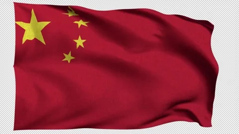 Horizontal China Flag Stock Footage 340384678